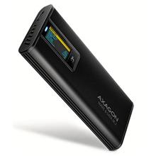 AXAGON EEM2-SD2B, USB-C 10Gbps externí box s displejem pro M.2 NVMe/SATA SSD, bezšroubkový, černý