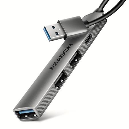 AXAGON HUE-STA, 4x USB ALU STRIP hub, 1x USB-A