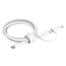Belkin BOOST CHARGE PRO™ 2v1 USB-C a Lightning kabel, 1,5m, bílý - odolný