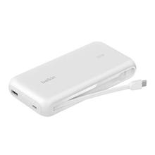 Belkin BOOST CHARGE™ USB-C Power Delivery PowerBanka s integrovaným USB-C kabelem, 10000mAh, 30W, bílá