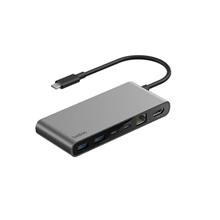 Belkin CONNECT Connect 8v1 USB-C hub s dvojitým USB-C portem – stříbrný