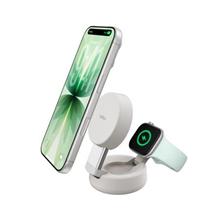 Belkin UltraCharge™ PRO Qi2 25W 2v1 Magnetická nabíječka pro iPhone/Apple Watch, písečná