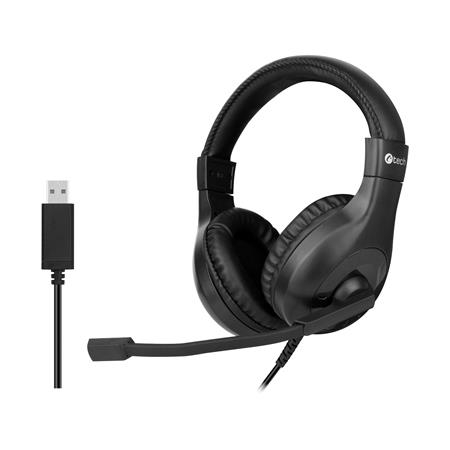 C-TECH sluchátka s mikrofonem MHS-05, USB,