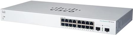 Cisco switch CBS220-16T-2G (16xGbE,2xSFP,fanless)