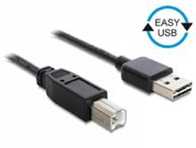 Delock Kabel EASY-USB 2.0 Typ-A samec > USB 2.0 Typ-B samec  0,5 m černý