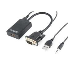 GEMBIRD adaptér VGA na HDMI, 0,15 m, černý