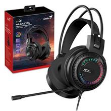 Genius GX GAMING HS-GX570U, Headset, herní, náhlavní, drátový, RGB LED, ovládání hlasitosti, USB, černý