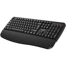 Genius KB-7123, Klávesnice, bezdrátová, 2,4GHz, mini USB přijímač, ergo. podložka, CZ+SK layout, Copilot klávesa, černá