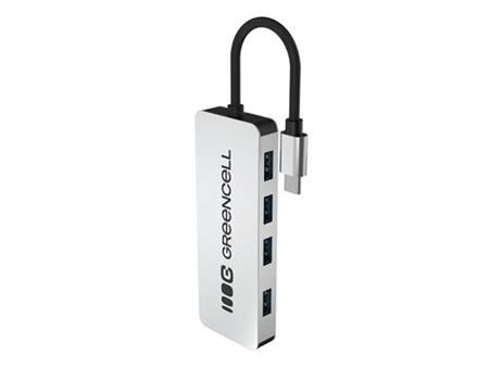 Green Cell USB-C 4v1 HUB (4×USB 3.0) – rychlý