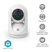 Nedis WIFICI23CWT SmartLife Vnitřní Kamera | Wi-Fi | 3MP Full HD 1296p | Náklon | Snímač pohybu | Noční vidění | Bílá 