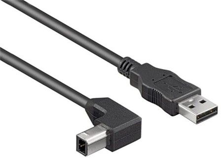 PremiumCord Kabel USB 2.0, A-B, 3m se zahnutým