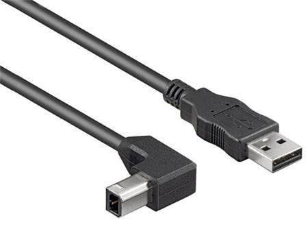 PremiumCord Kabel USB 2.0, A-B, 5m se zahnutým