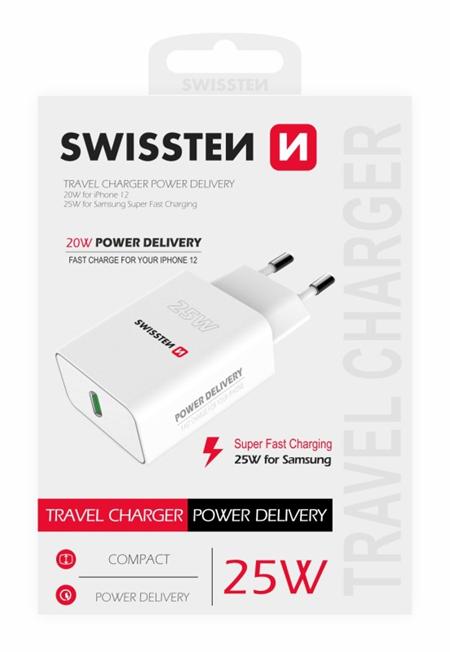 SWISSTEN SÍŤOVÝ ADAPTÉR PD 25W PRO IPHONE A